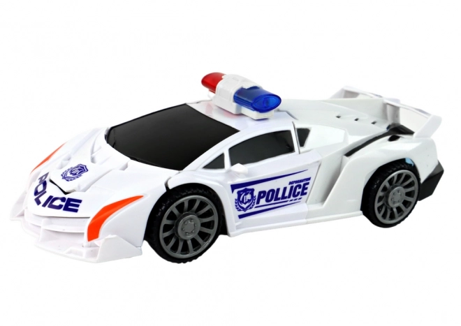 Auto-robot Polizia Bianco 2 in 1 Trasformabile