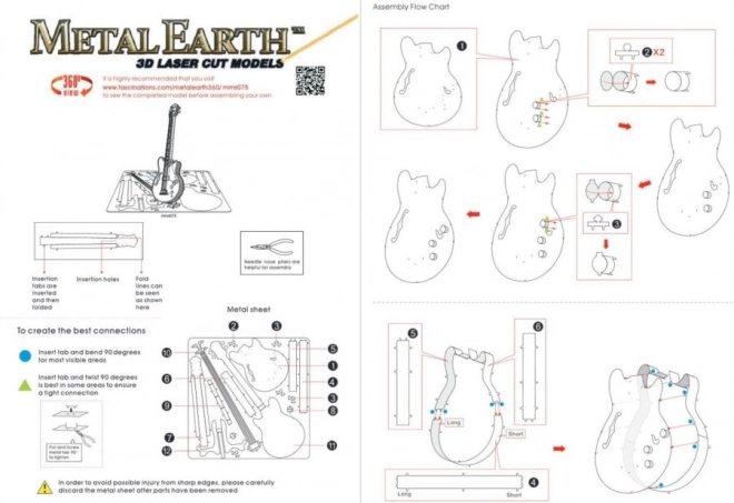 Puzzle 3D Metal Earth Chitarra Basso