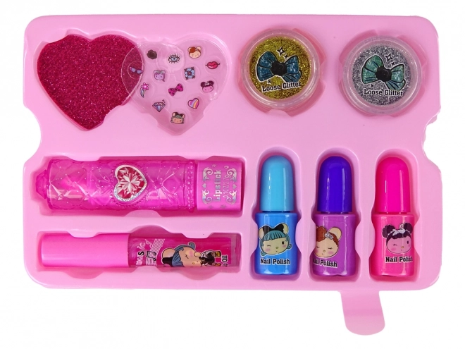 Set di cosmetici per bambini in cofanetto rosa