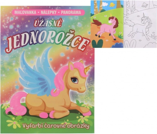 Libri da colorare e adesivi panorama Unicorni straordinari