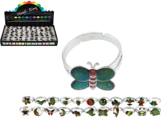 Anello regolabile che cambia colore in base alla temperatura – mix di modelli, 100 pz in box