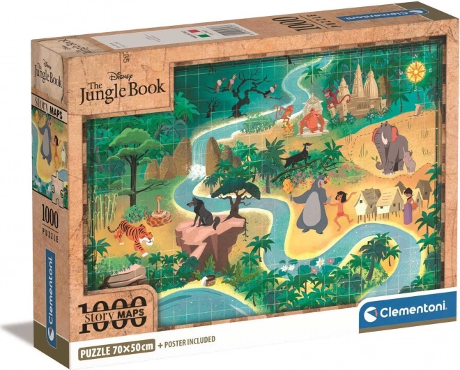 Puzzle 1000 pezzi Compact Story Maps Il Libro della Giungla