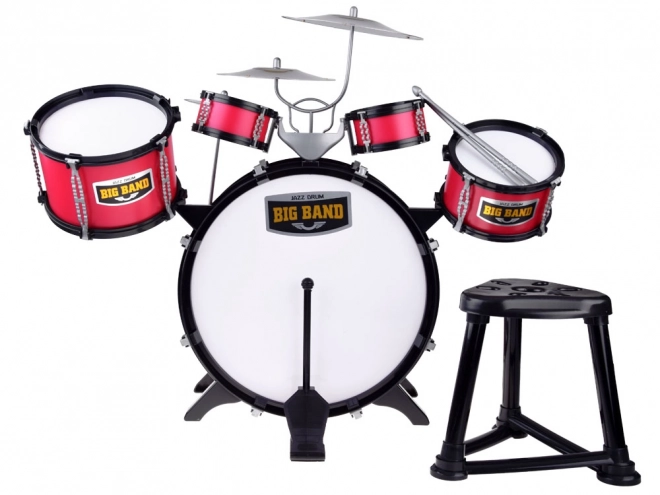 Set di batteria rock per bambini con sgabello