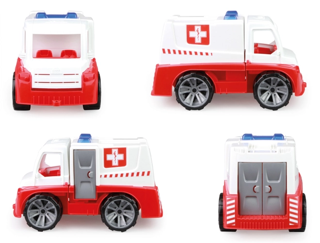 Ambulanza a funzionamento meccanico con elementi apribili