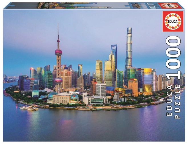 Puzzle Panorama Shangai al Tramonto 1000 Pezzi