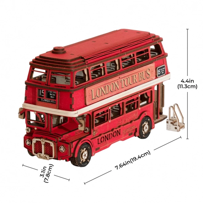 Puzzle 3D in legno Autobus a due piani di Londra