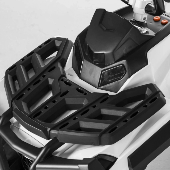 Quad elettrico per bambini bianco + ruote EVA + radio MP3 + LED + avvio lento