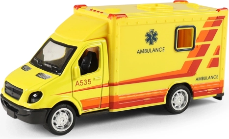 Ambulanza in metallo e plastica con meccanismo a retrocarica