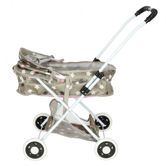 Passeggino per bambole con borsa e stelle