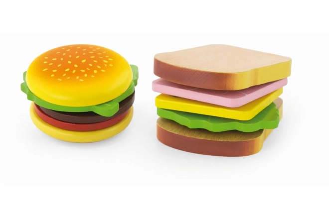 Hamburger e Panino in Legno