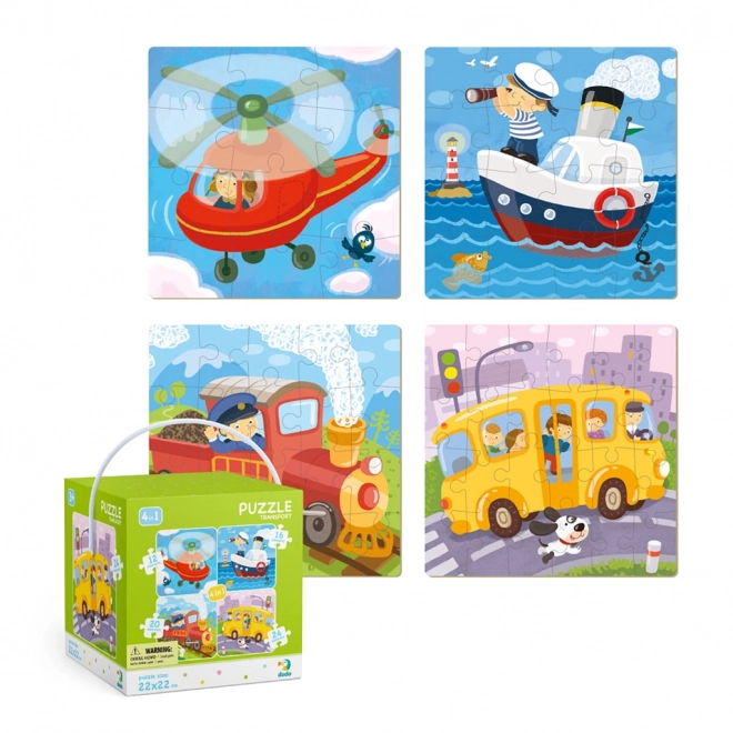 Puzzle mezzi di trasporto 4 in 1