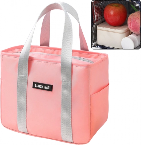 Borsa termica per alimenti rosa 24 cm