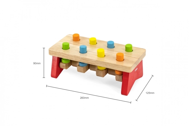 Giocattolo in legno con pioli colorati