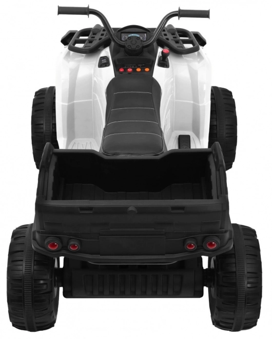 Quad XL a batteria per bambini bianco + trazione 4x4 + portabagagli + avvio lento + EVA + LED audio