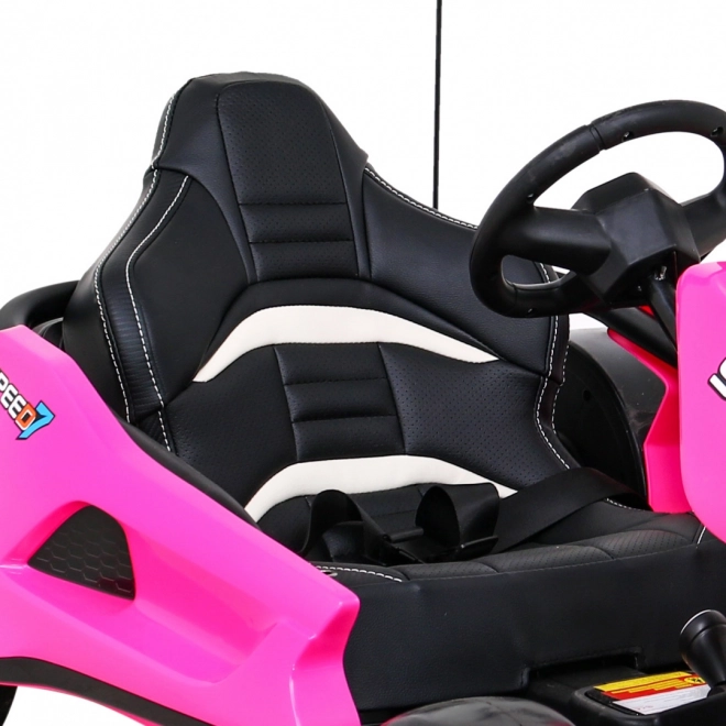 Speed 7 Drift King kart motorizzato a batteria per bambini Rosa + funzioni Drift + sedile sportivo + 2 velocità + EVA