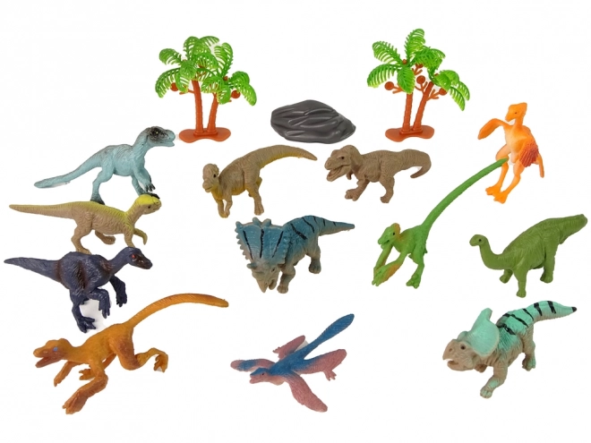 Set Animali Dinosauri Figure 12 pezzi. Accessori nel tubo