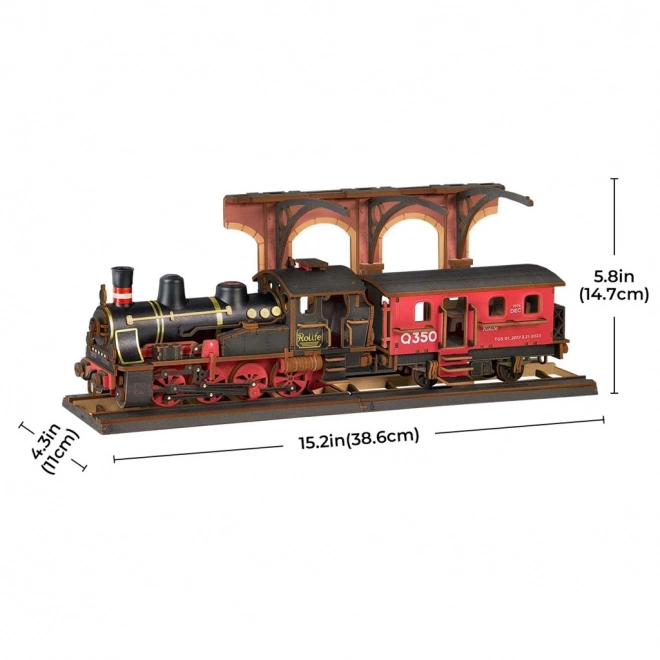 Scomposizione puzzle legno 3D locomotiva a vapore Vintage di RoboTime