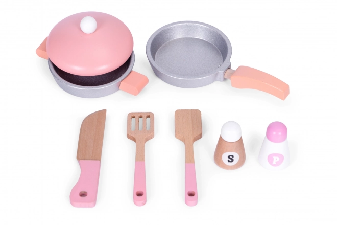 Cucina giocattolo rosa con 8 accessori ECOTOYS