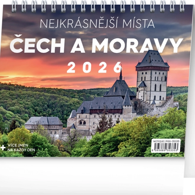 Calendario da tavolo I Luoghi più belli di Boemia e Moravia 2026