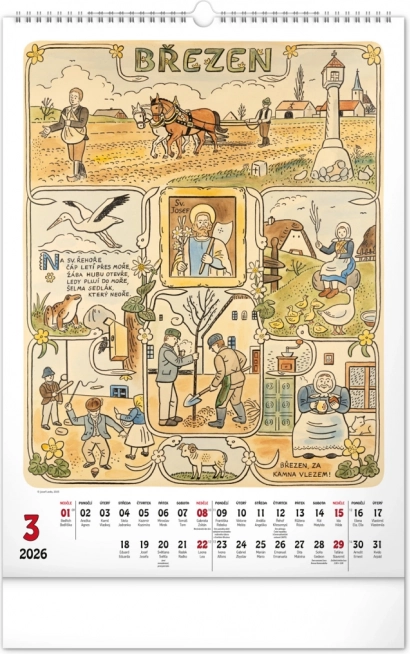 Calendario da parete Josef Lada 2026