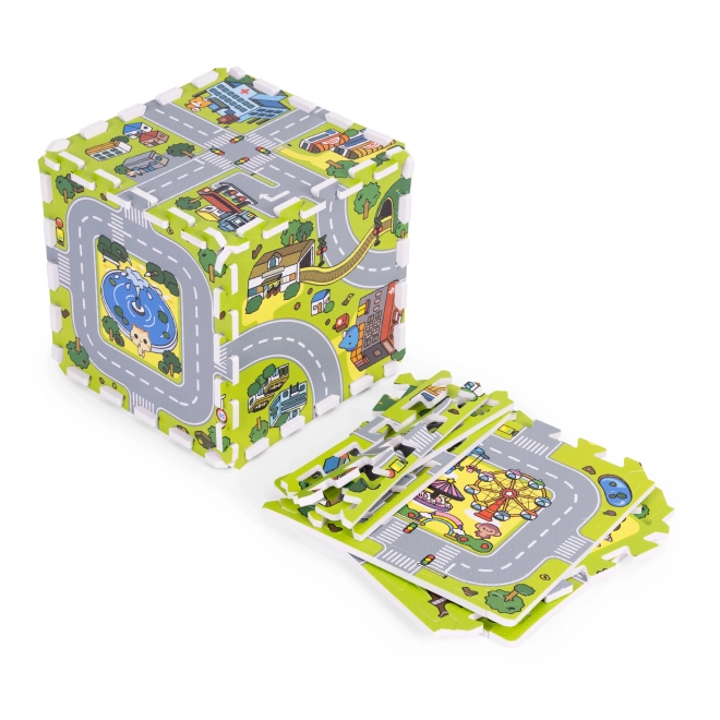 Tappeto puzzle EVA grandi dimensioni per bambini Città 21 pezzi ECOTOYS