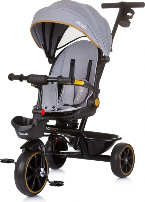 Triciclo con Tettuccio Max Sport 2 in 1 Grigio Cenere