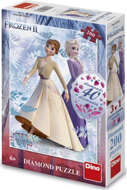 Puzzle con gemme Frozen 2, 200 pezzi