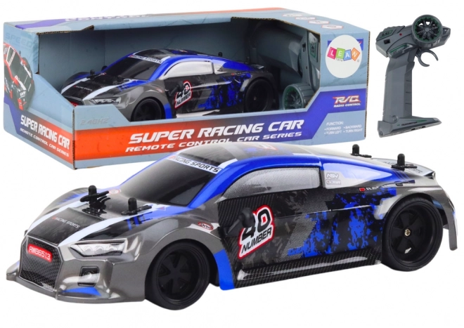 Auto RC Drift scala 1:18 con gomme in gomma blu