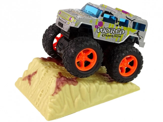 Macchina giocattolo Monster Truck con gomme in gomma e rampa