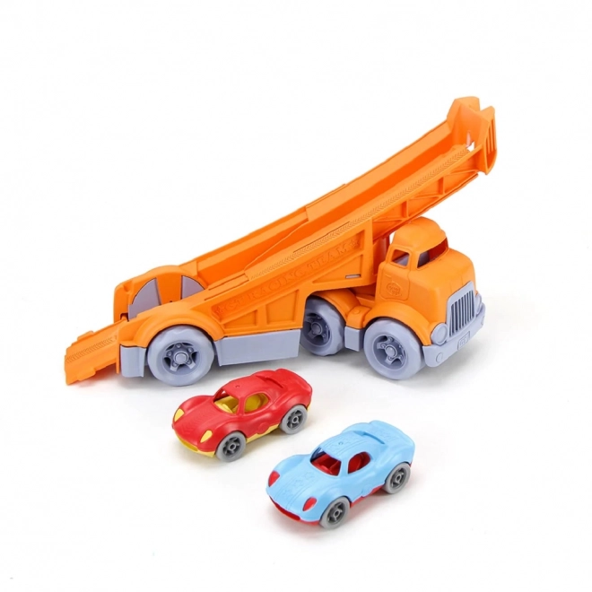 Camion da corsa con due macchinine Green Toys