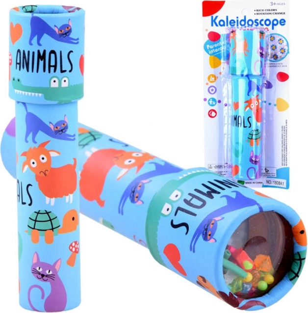 Grande caleidoscopio per bambini, girevole – Blu