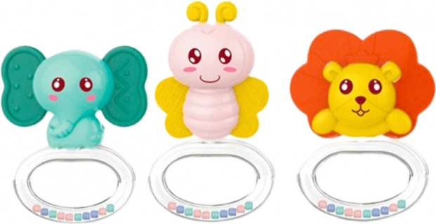Set di sonagli e dentaruoli per neonato Animali 6 pz