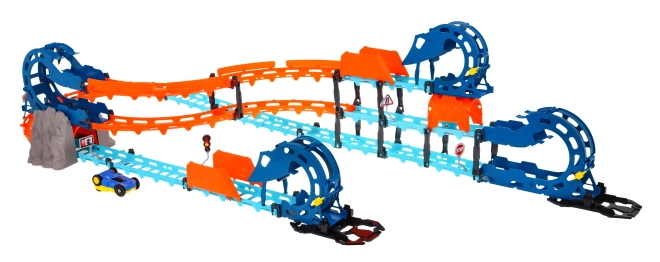 Circuito da corsa interattivo con tunnel e auto doppia faccia