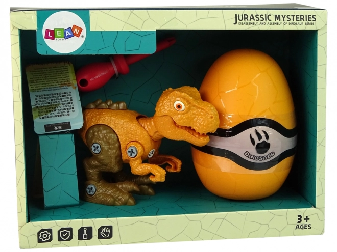 Set di dinosauro T-Rex con uovo fai-da-te arancione