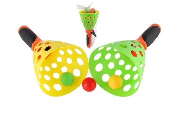 Catch ball gioco grande plastica 25cm con 2 pezzi e palla in rete