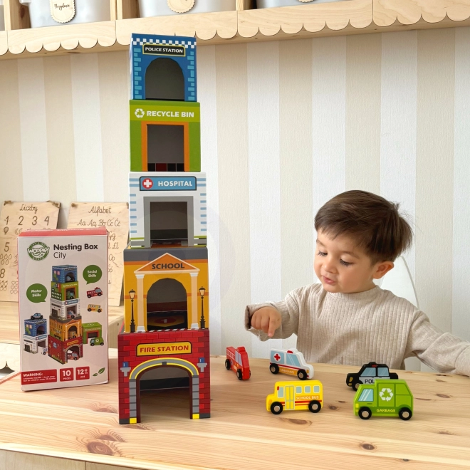Gioco di costruzione Cubi Città con Veicoli