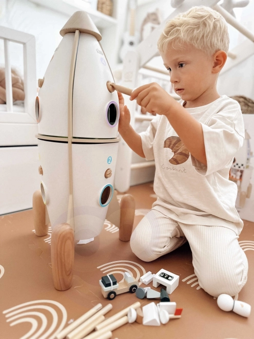 Razzo in Legno per Bambini con Figurine