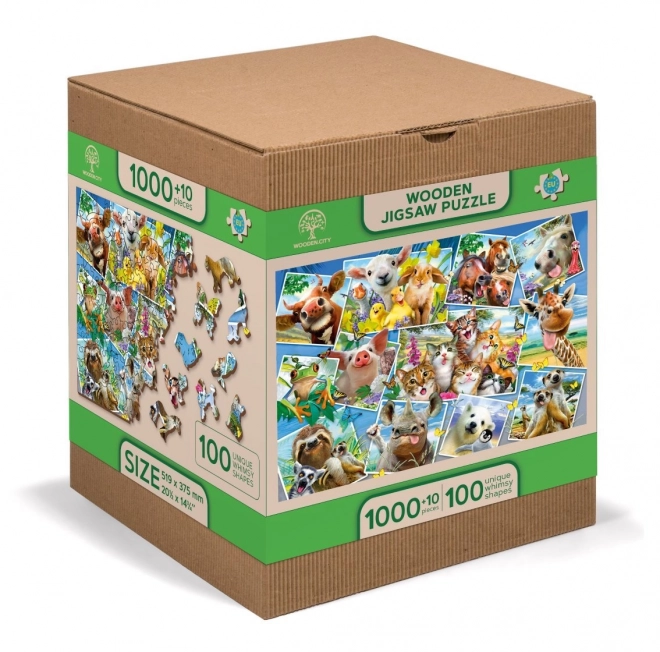 Puzzle in legno 3D - Cartoline con animali