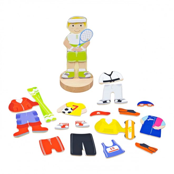 Puzzle Magnetico Abbigliamento Attività Sportive Bigjigs Toys