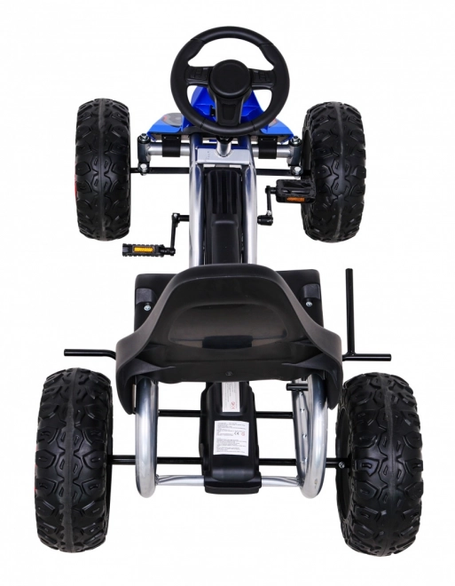 Grande kart a pedali STRONG per bambini Blu + capacità 100 kg + ruote EVA + Freno a mano + Sedile sportivo