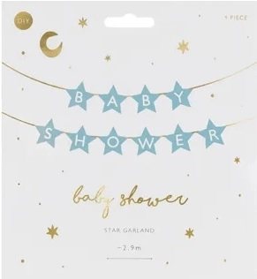 Banner baby shower stelle azzurro chiaro