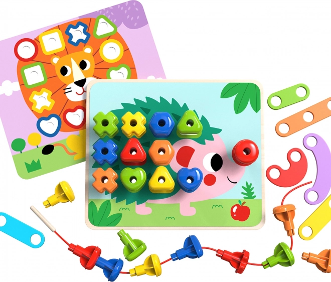Tabellone multifunzionale Tooky Toy con bulloni colorati per l'apprendimento delle forme