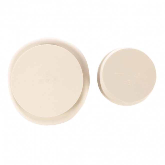 Set da pranzo per bambini in silicone, beige sabbia