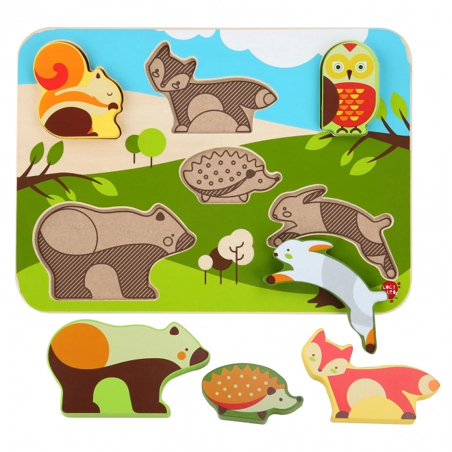 Puzzle in legno animali della foresta - 7 pezzi