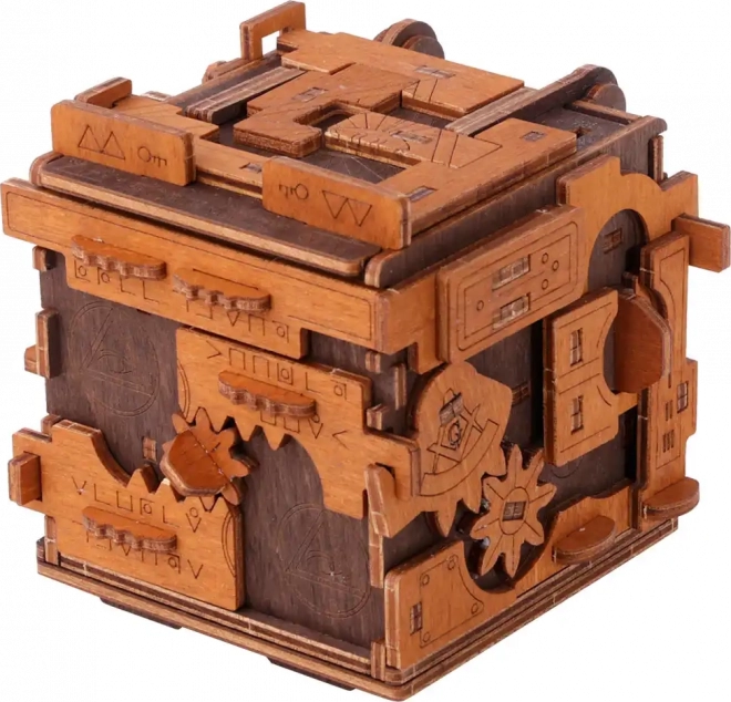 Wooden city puzzle 3D camera escape room