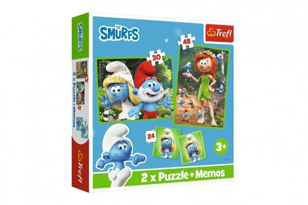 Set giochi Puzzle e Memory Game Puffi