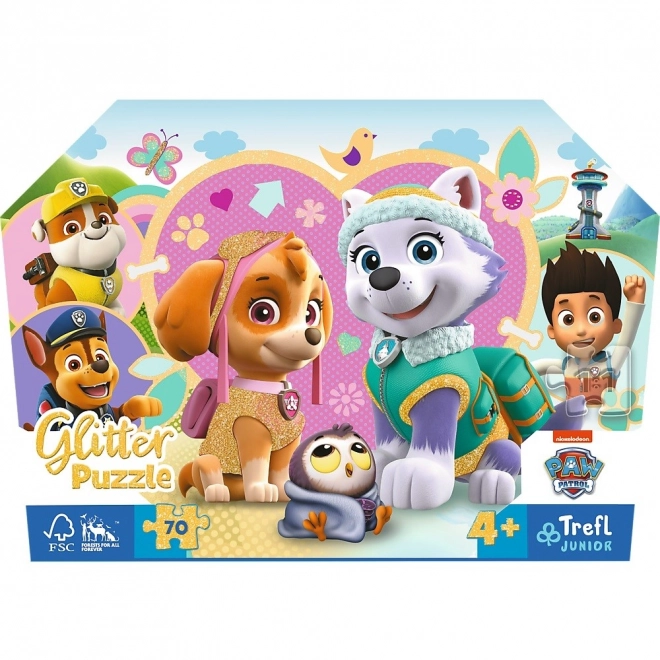 Puzzle 70 pezzi glitter in valigetta Incantevoli Skye ed Everest