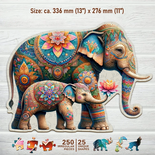 Puzzle in legno Moda Elefanti 250 pezzi