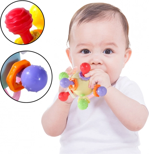 Colorato sensoriale massaggiagengive pallina con sonaglio per bambini