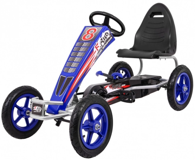 Go-kart Full Ahead AIR con pedali per bambini 3+ Blu + Regolazione sedile + Ruote gonfiabili + Freno a mano
